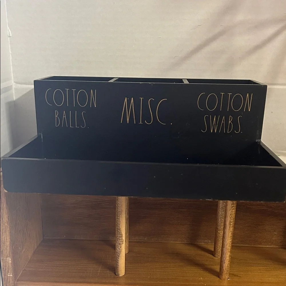 Rae Dunn Black and Brown Bath Organizer